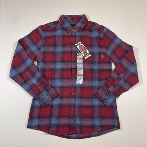 Eddie Bauer Shirt Men’s Small Rosewood Ombre Bristol Plaid Flannel Button Up NEW